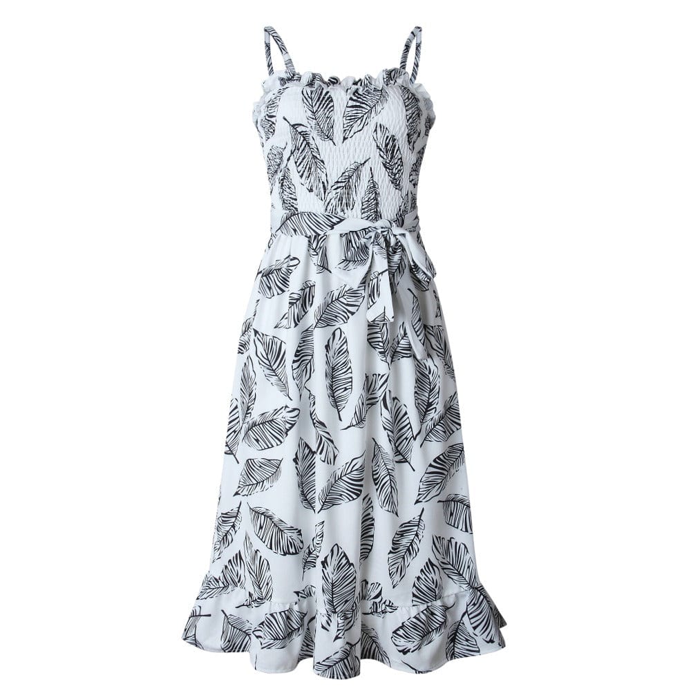 Boho Midi Jurk Dames Met Spaghetti-band-3