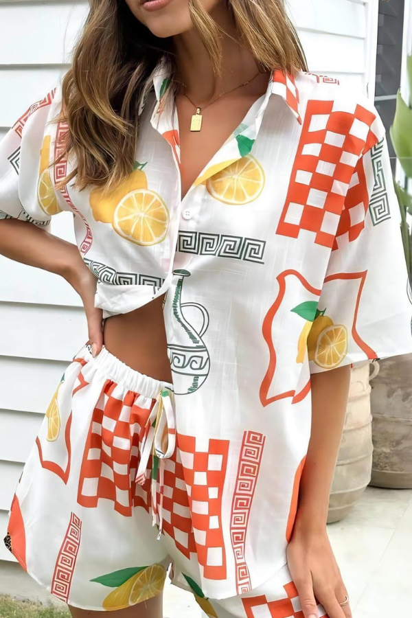 Button-Down Shirt Set Voor Dames-3