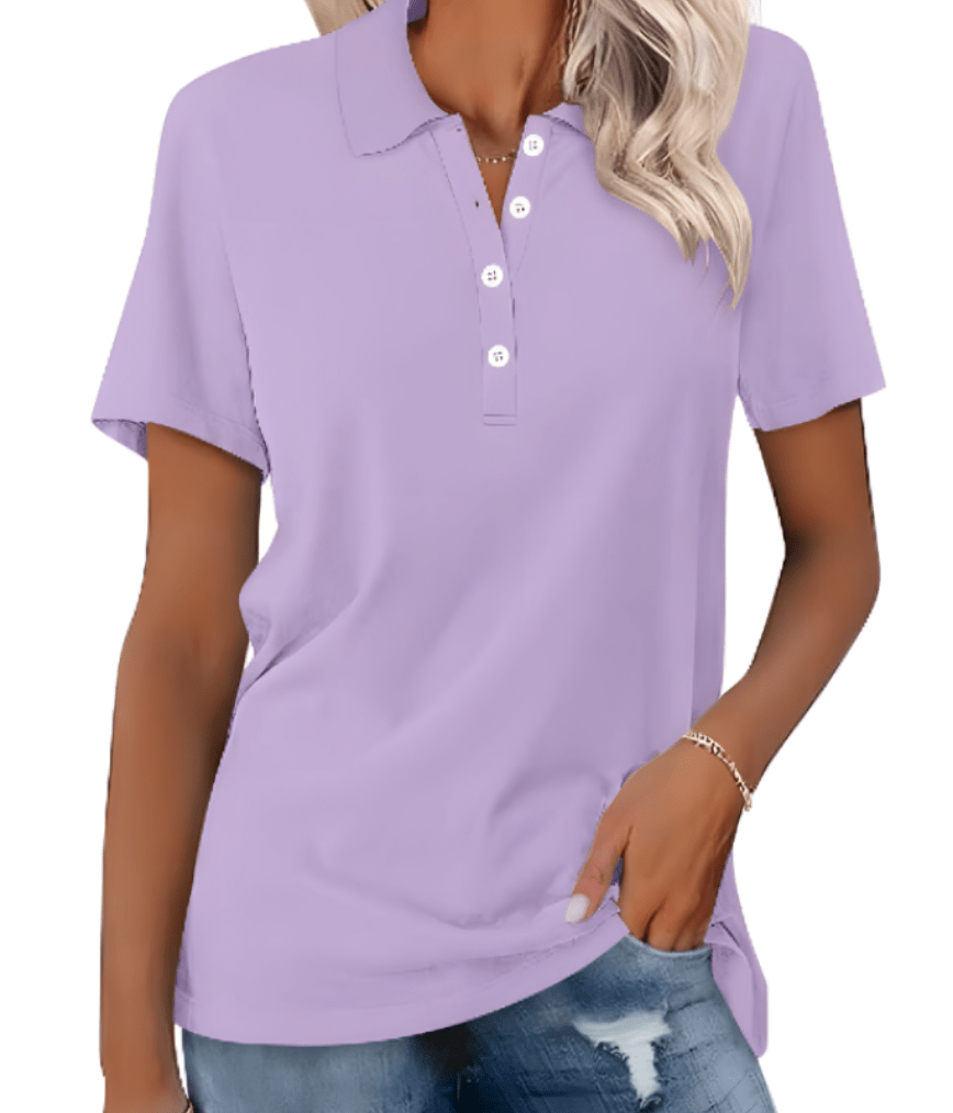 Dames Poloshirt Lange Mouw Katoen-2