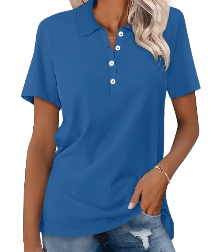 Dames Poloshirt Lange Mouw Katoen-3