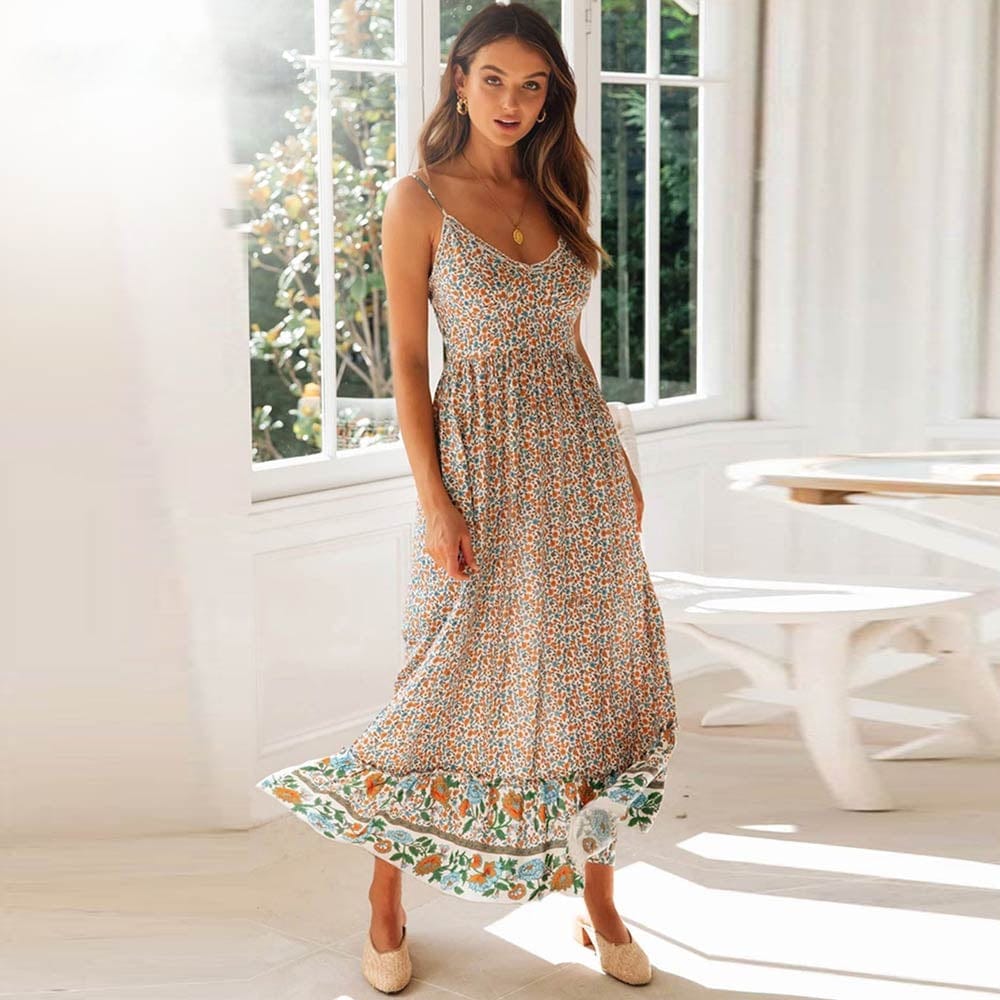 Elegante Boho Bloemenjurk Dames-2