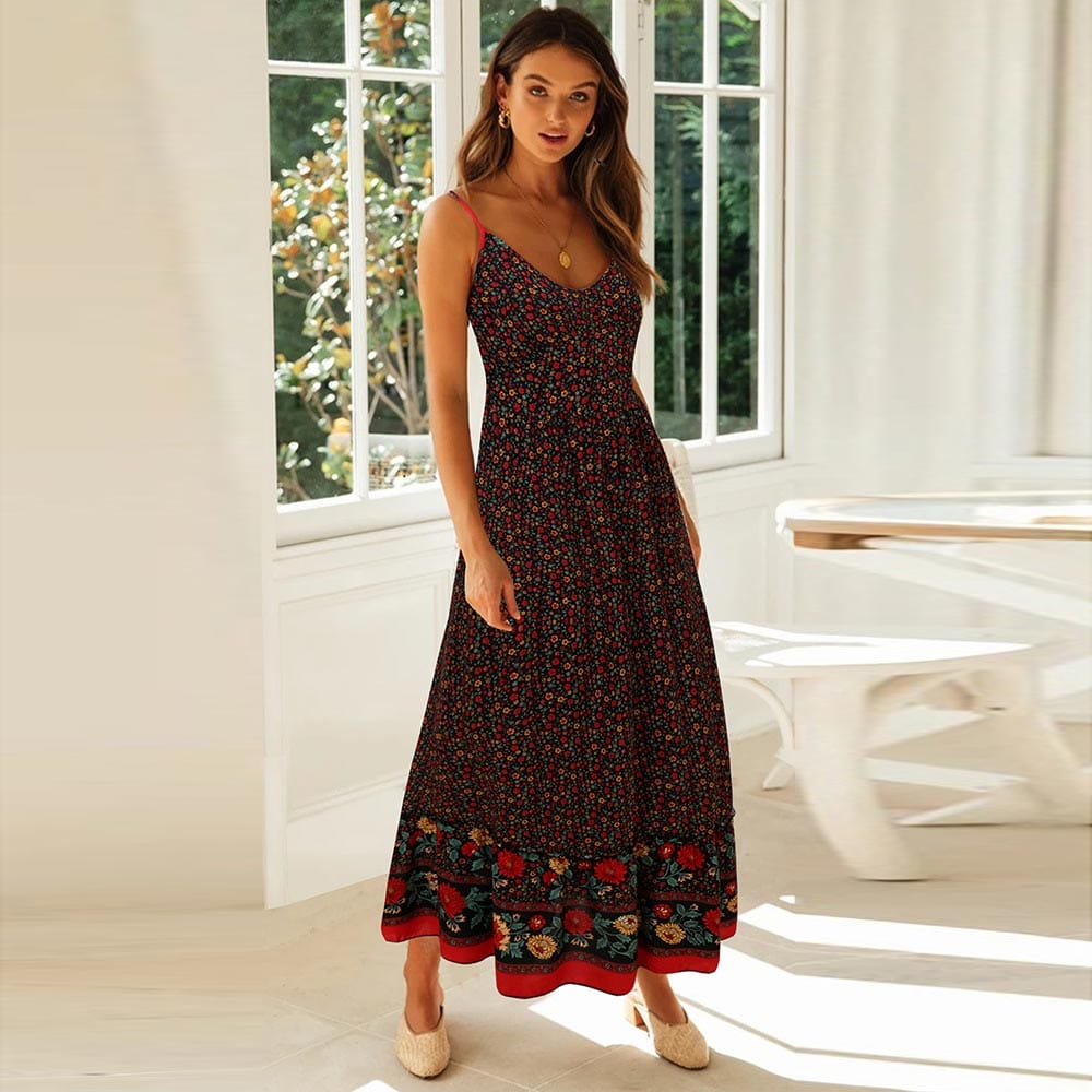 Elegante Boho Bloemenjurk Dames-3