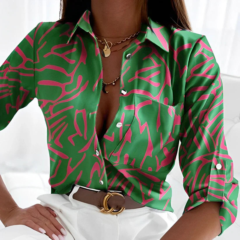 Elegante Dames Blouse Groen-1