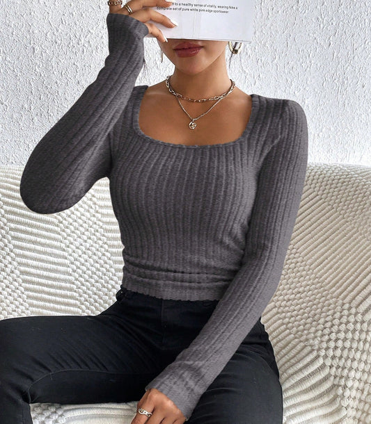 Elegante Dames T-shirt Met Halslijn-1