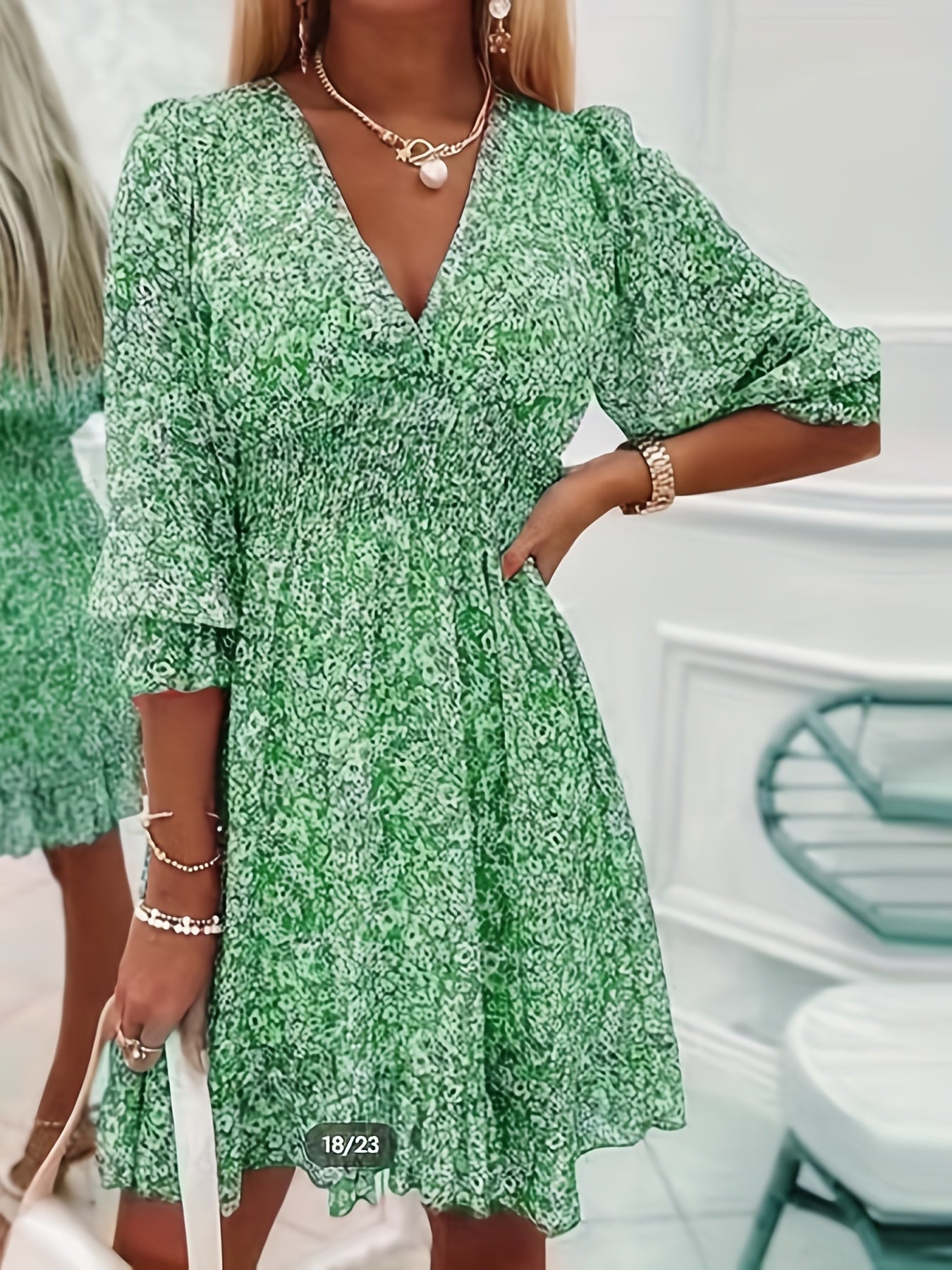 Variant image for Elegante Gebloemde Jurk Dames-6