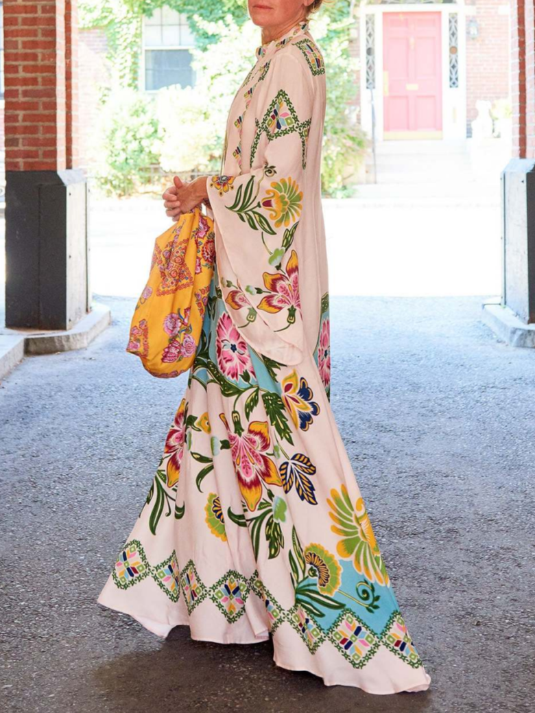 Elegante Maxi Jurk Met Lange Mouwen-6
