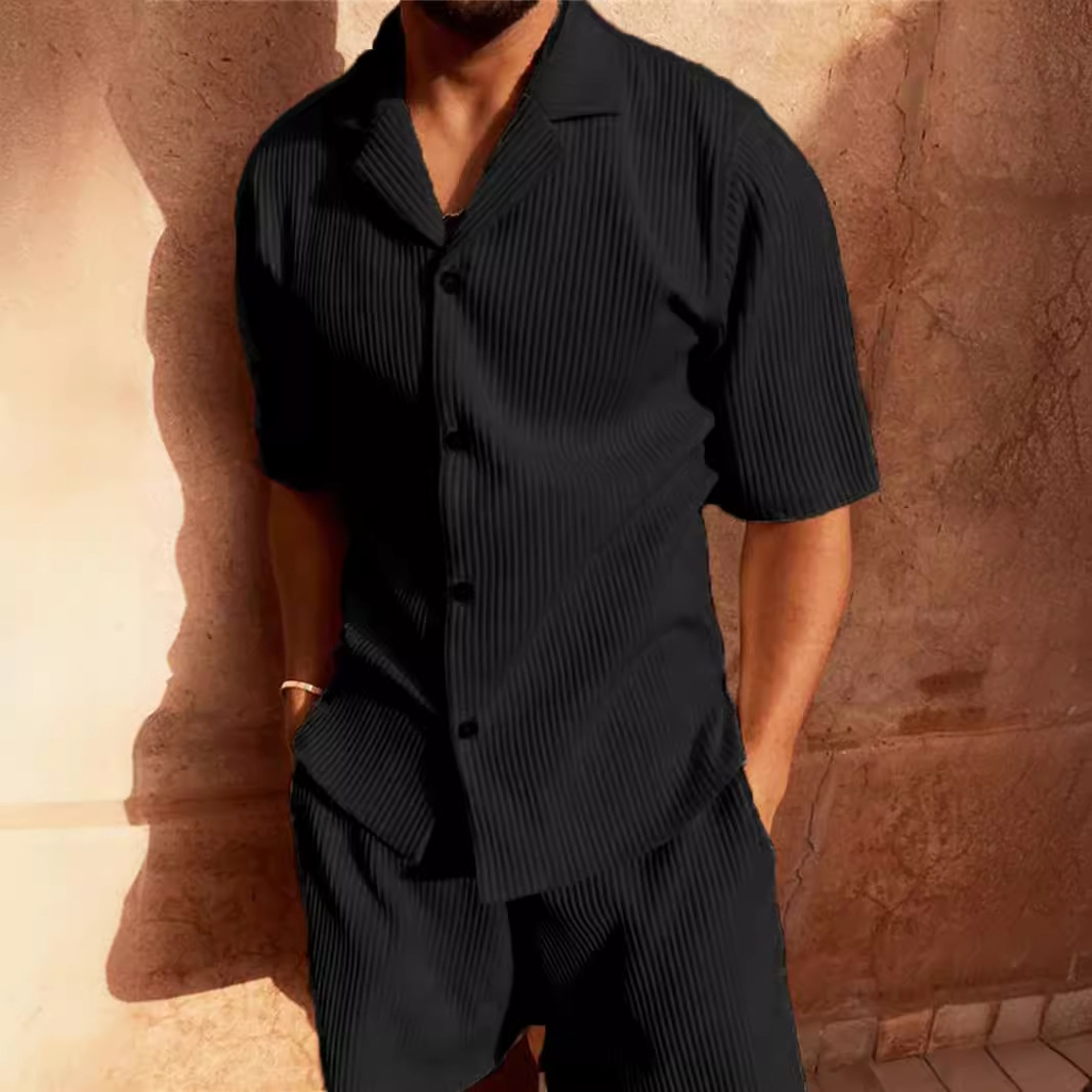 Heren Short Set - Corduroy Stof - Comfortabele Stretch Pasvorm - Zomerse Look