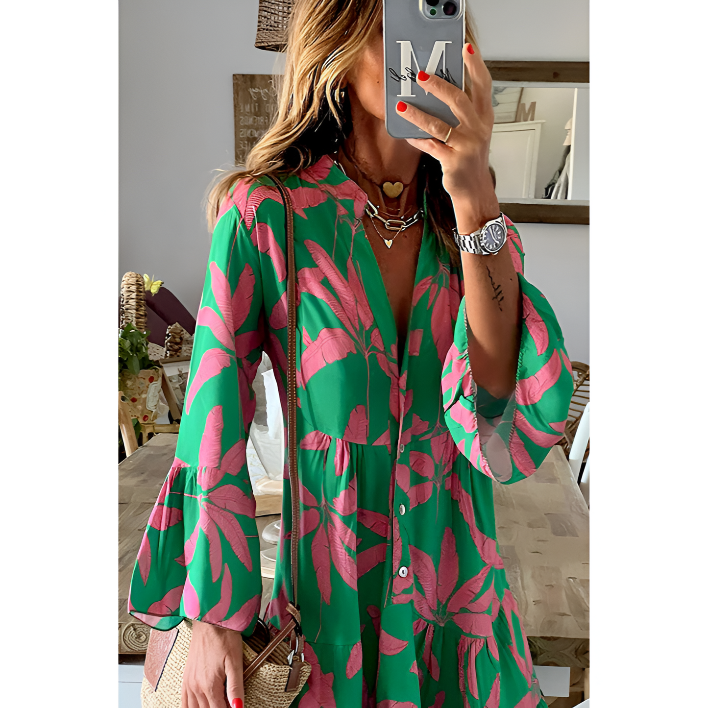 Dames Jurk - Mini - Bell Sleeves - Elegant