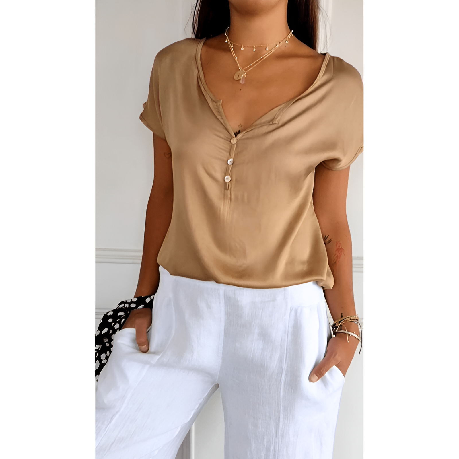 Dames Shirt - Comfortabel - Stijlvol - V-Hals