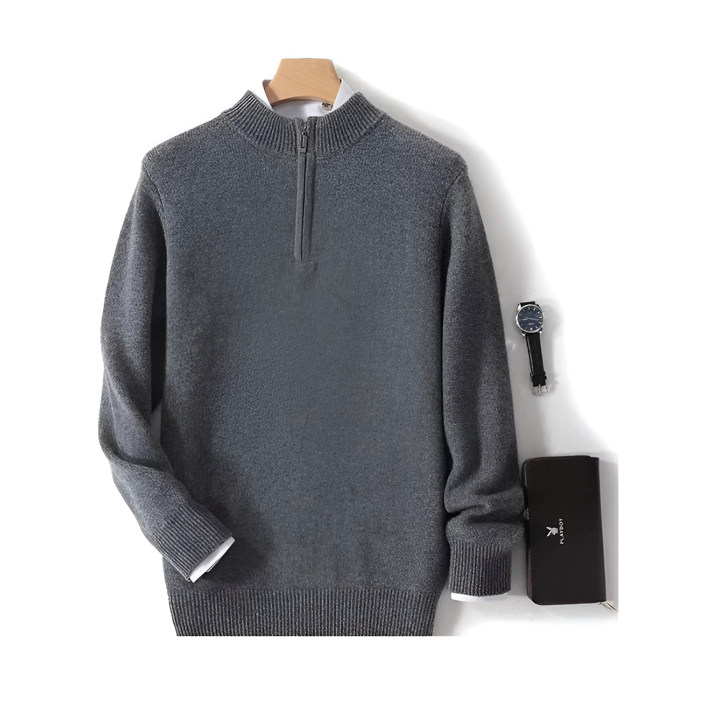 Heren Trui - Half-Zip - Zacht Materiaal - Tijdloze Pasvorm