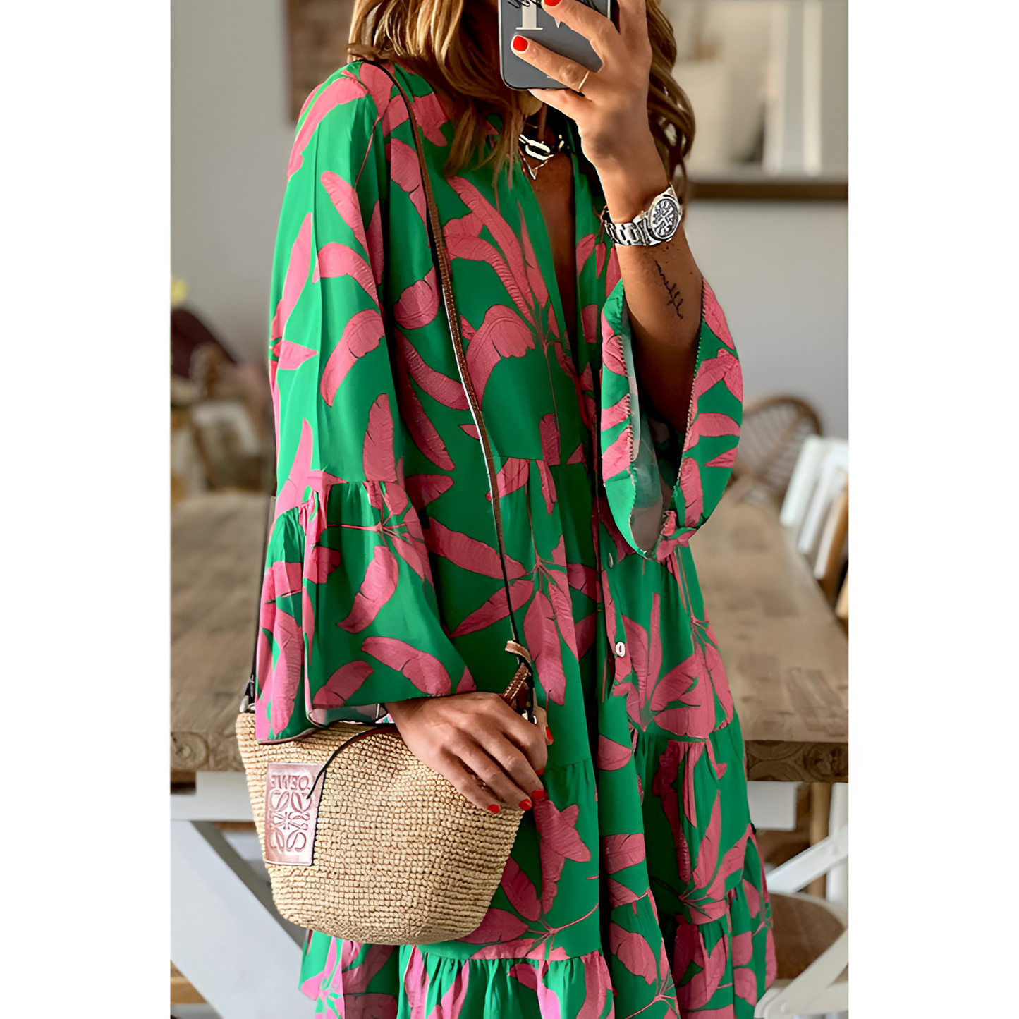 Dames Jurk - Mini - Bell Sleeves - Elegant