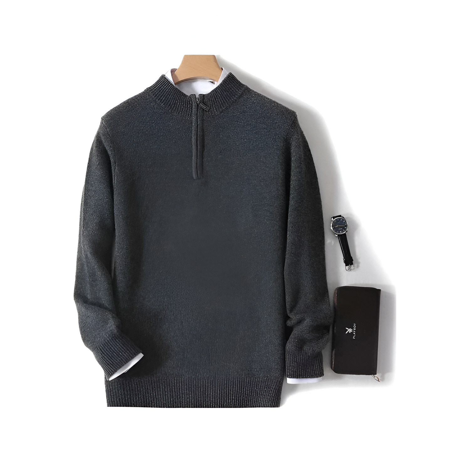 Heren Trui - Half-Zip - Zacht Materiaal - Tijdloze Pasvorm