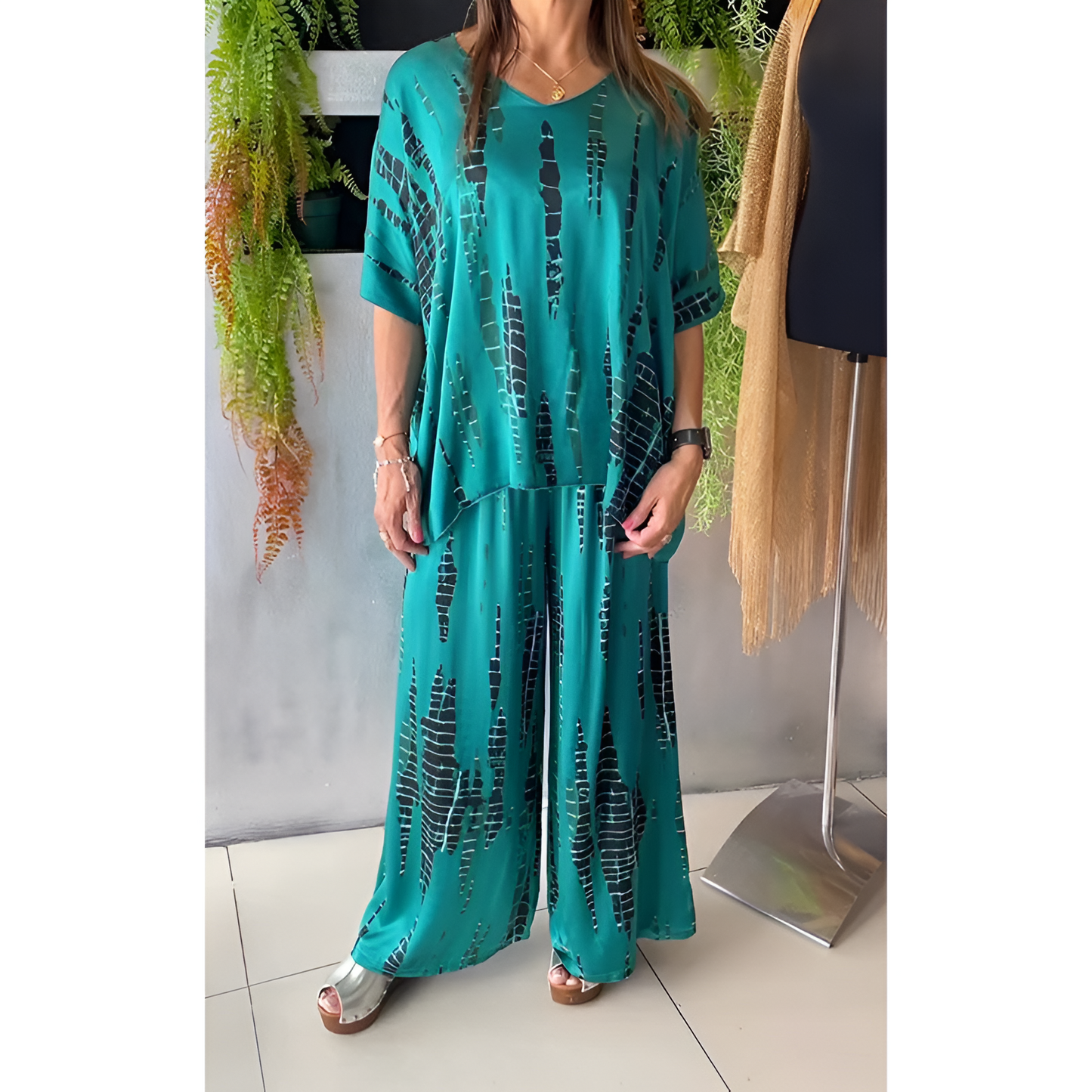 Dames Set - Geprinte Stijl - Ademend Materiaal - Relaxte Pasvorm