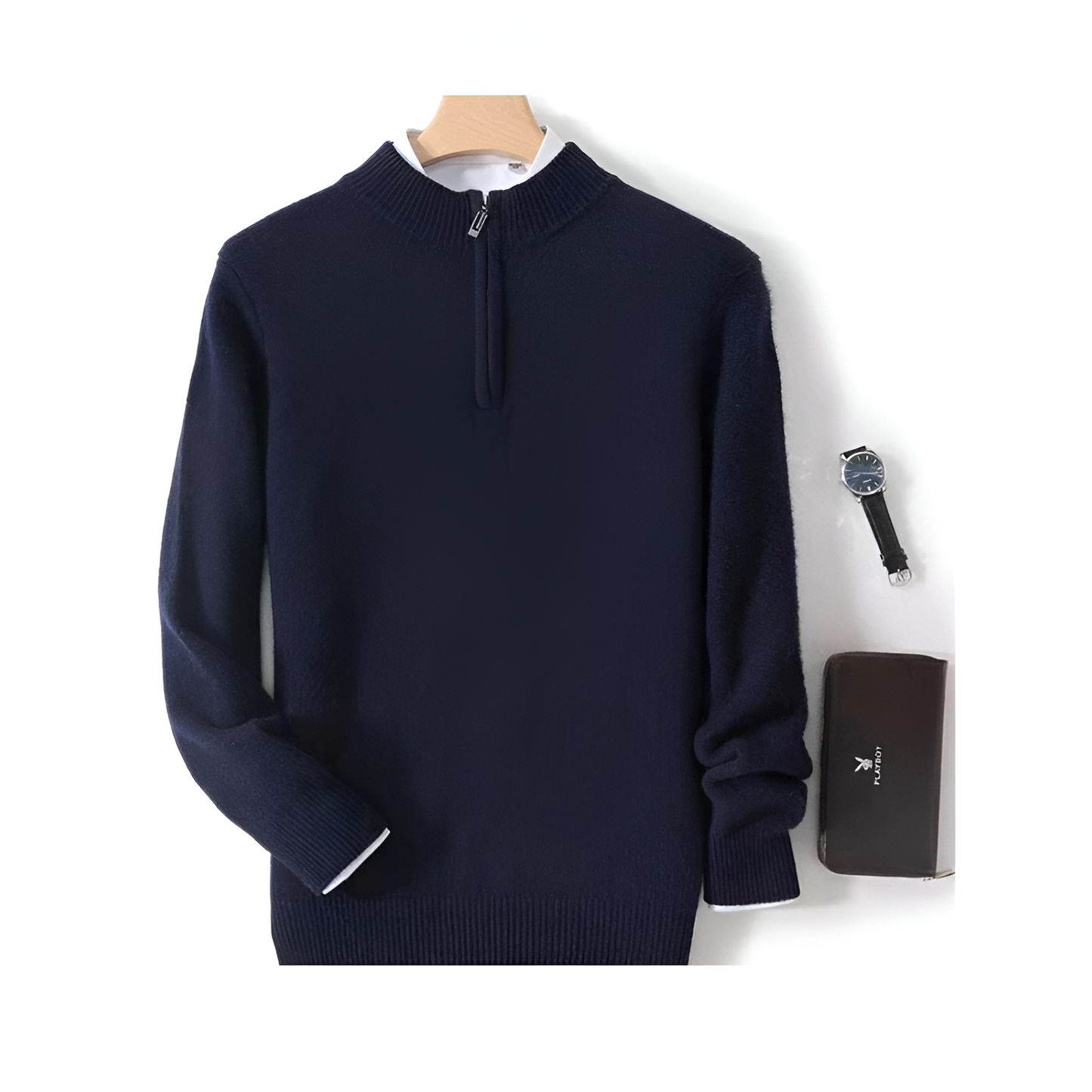 Heren Trui - Half-Zip - Zacht Materiaal - Tijdloze Pasvorm