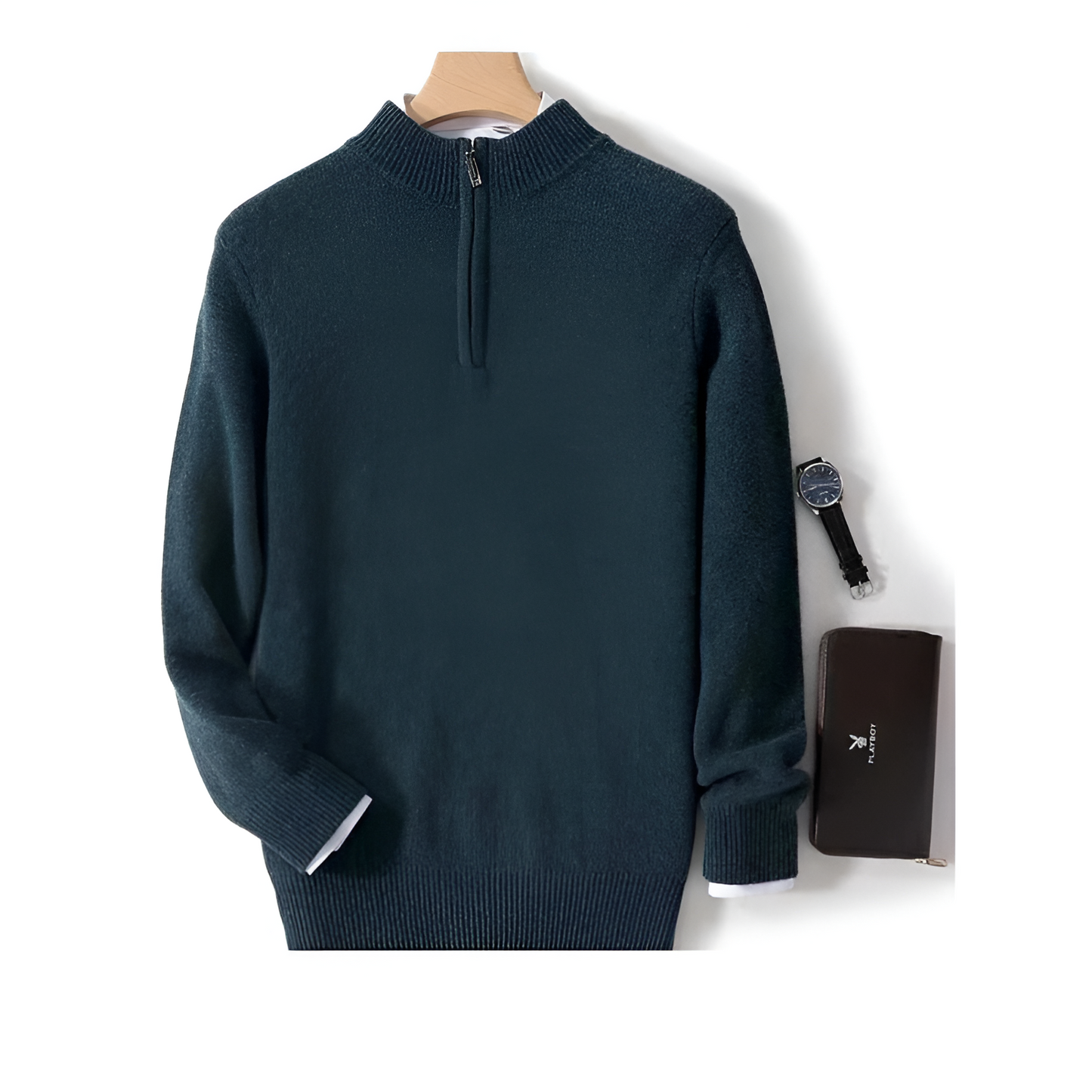Heren Trui - Half-Zip - Zacht Materiaal - Tijdloze Pasvorm