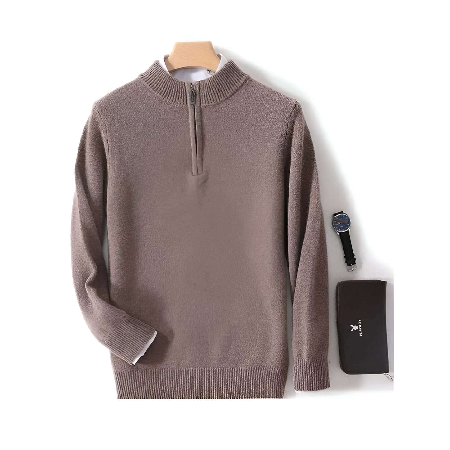 Heren Trui - Half-Zip - Zacht Materiaal - Tijdloze Pasvorm