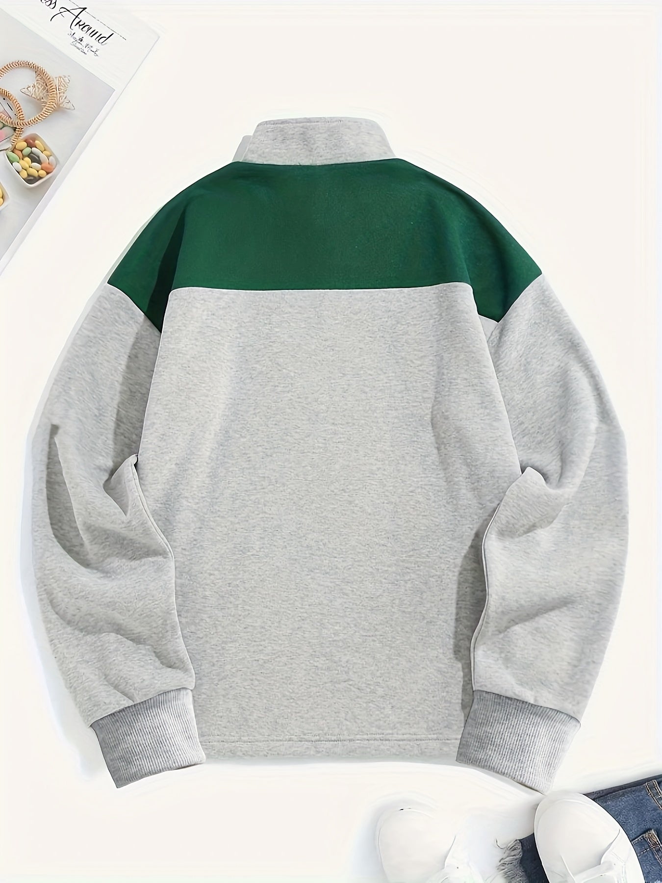 Heren Alaska Grafische Trui met Halve Rits | Casual Lange Mouw Pullover met Kraag