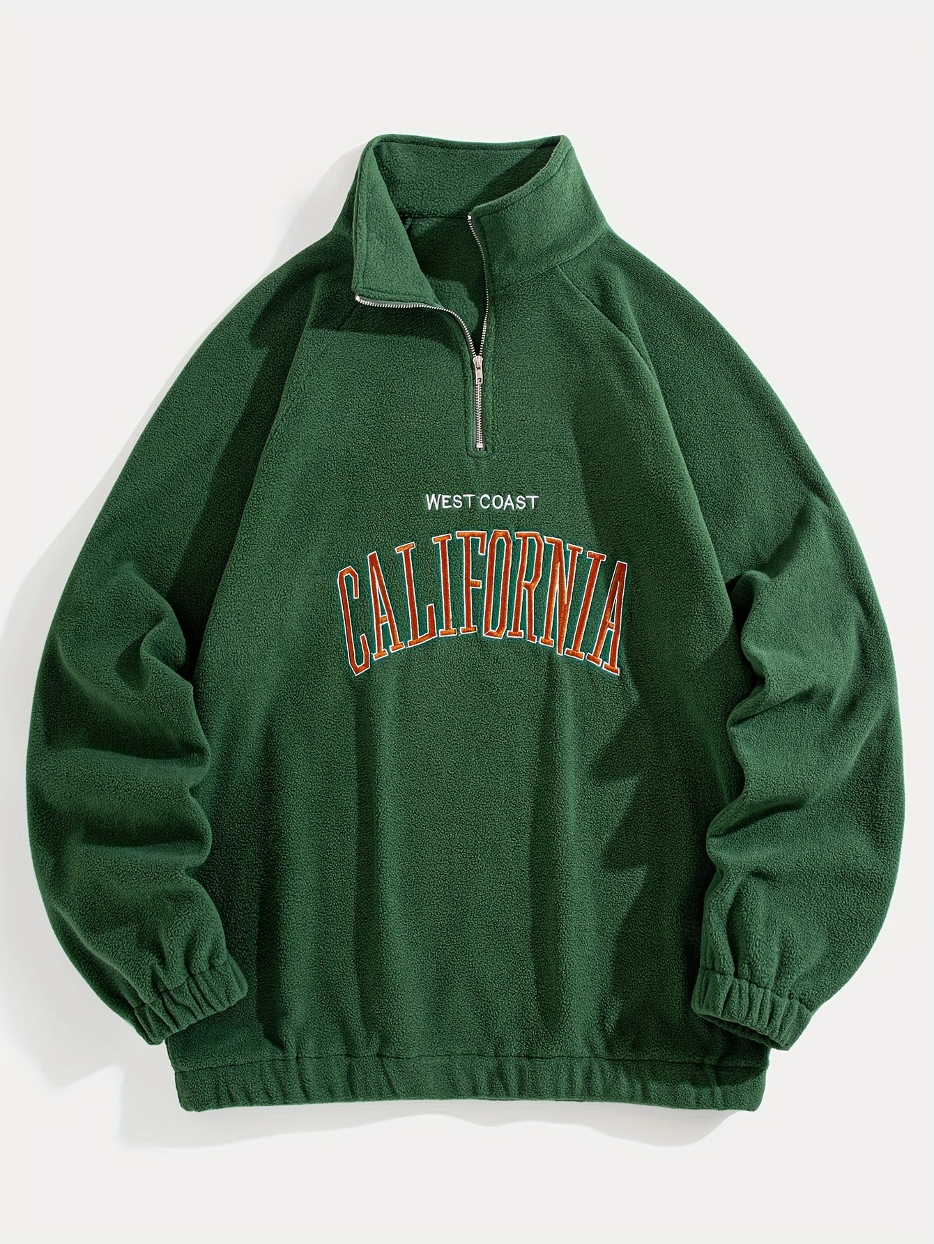 Heren California Grafische Halve Rits Fleece Sweater | Casual Lange Mouwen Pullover