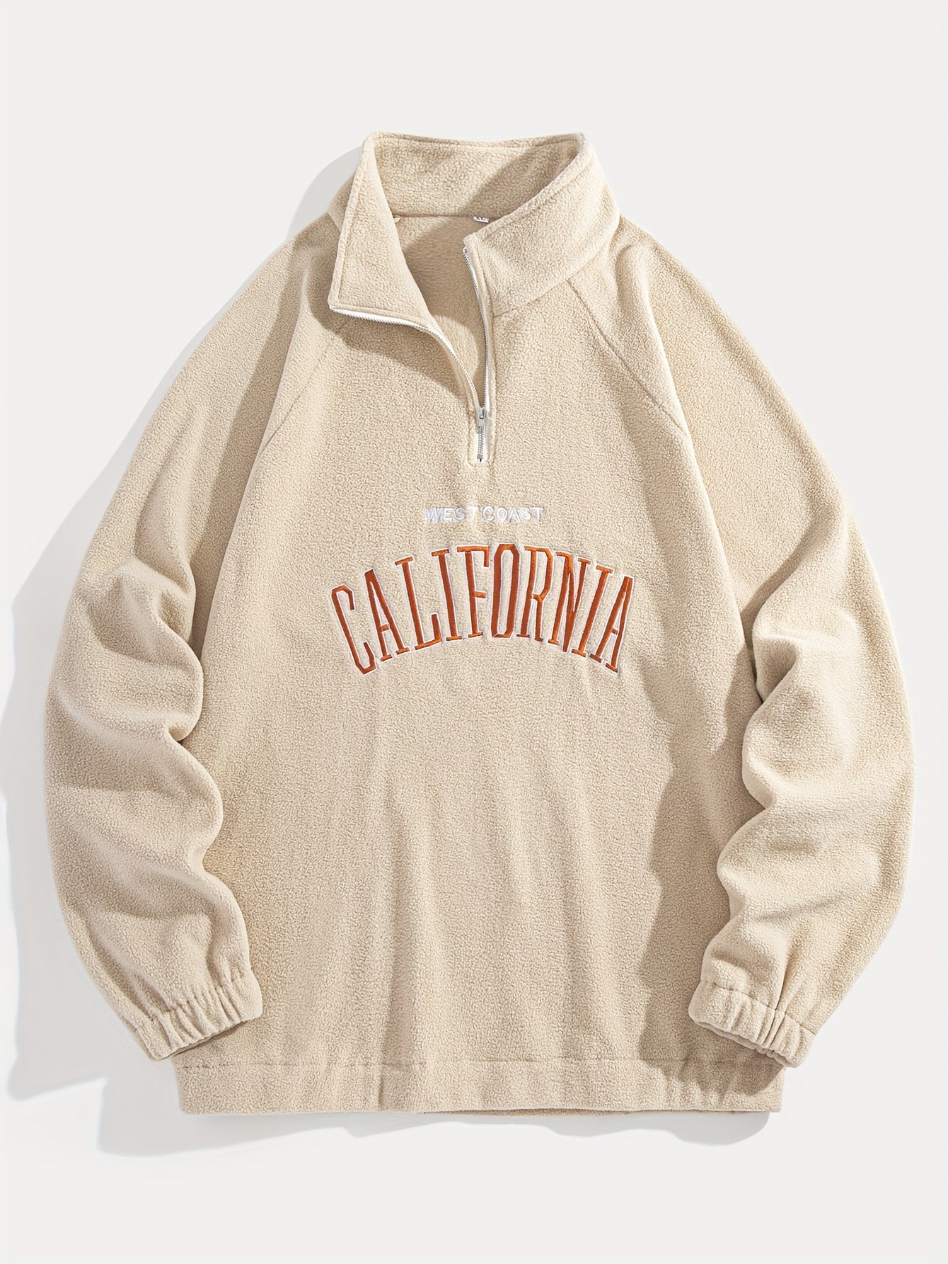 Heren California Grafische Halve Rits Fleece Sweater | Casual Lange Mouwen Pullover