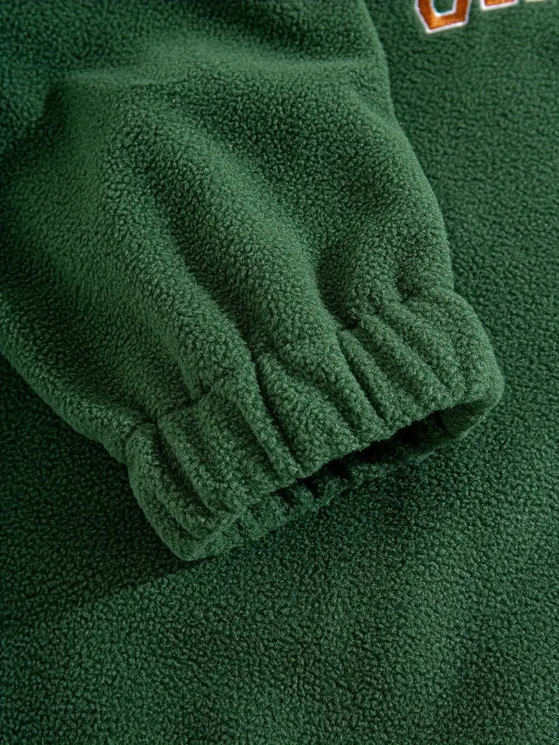 Heren California Grafische Halve Rits Fleece Sweater | Casual Lange Mouwen Pullover