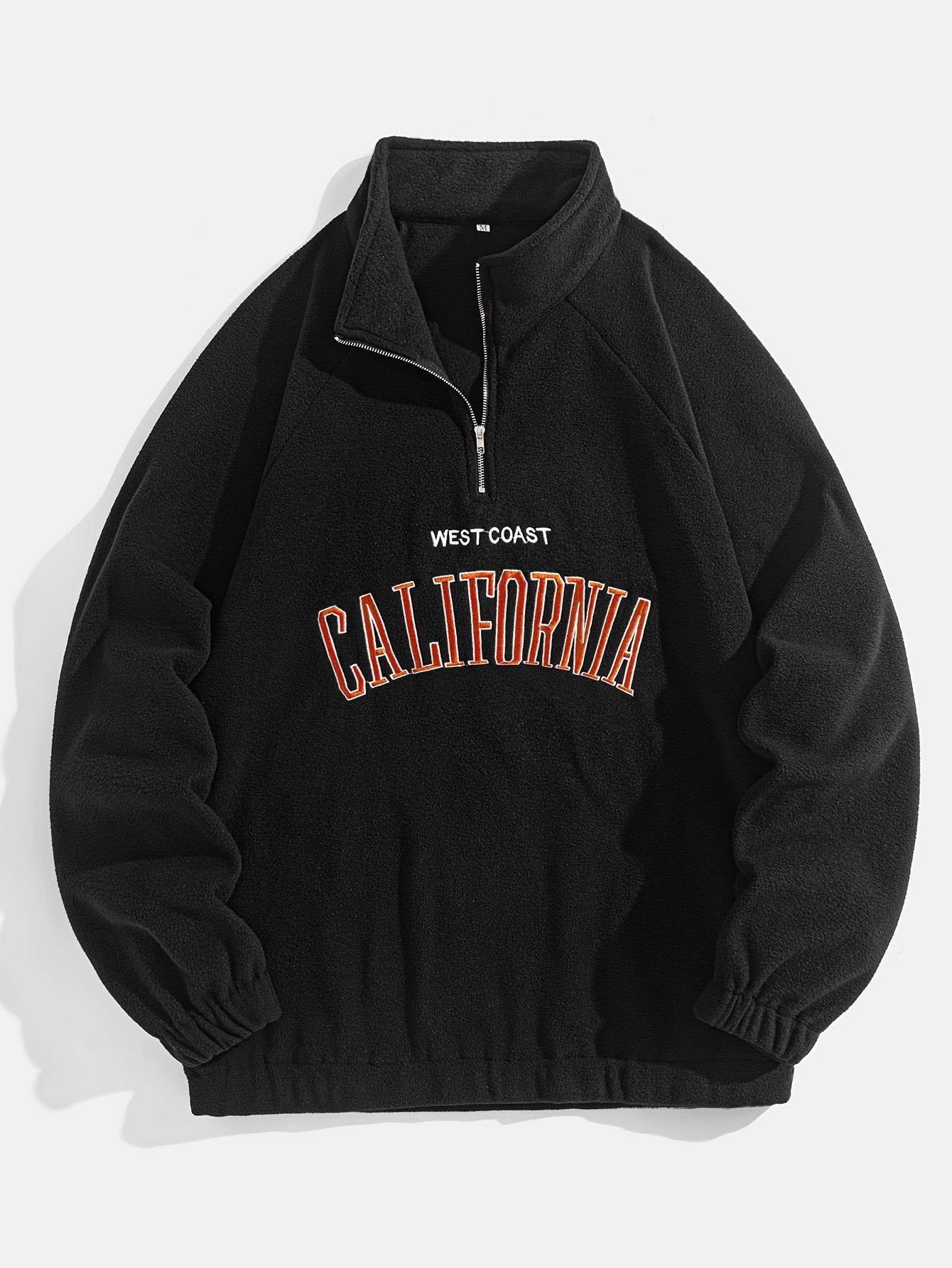 Heren California Grafische Halve Rits Fleece Sweater | Casual Lange Mouwen Pullover