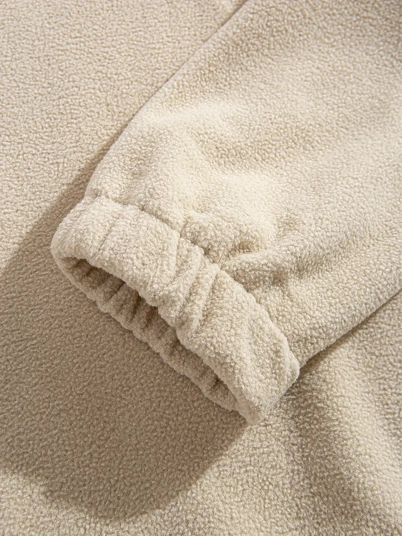 Heren California Grafische Halve Rits Fleece Sweater | Casual Lange Mouwen Pullover