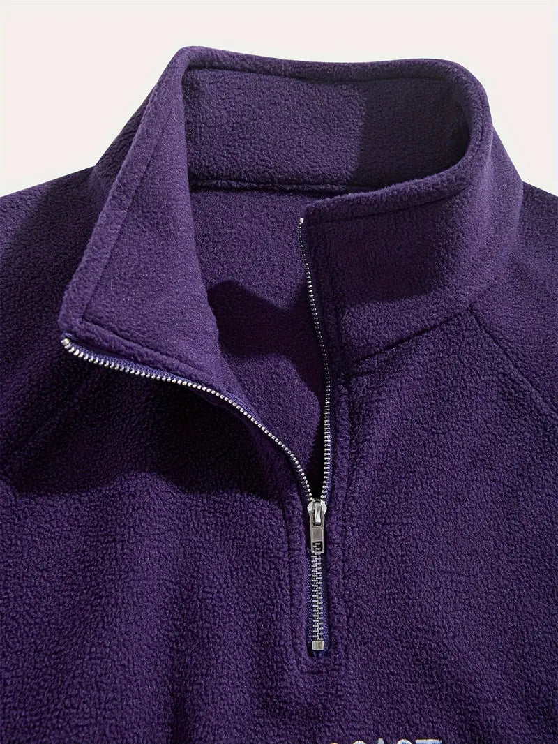 Heren California Grafische Halve Rits Fleece Sweater | Casual Lange Mouwen Pullover