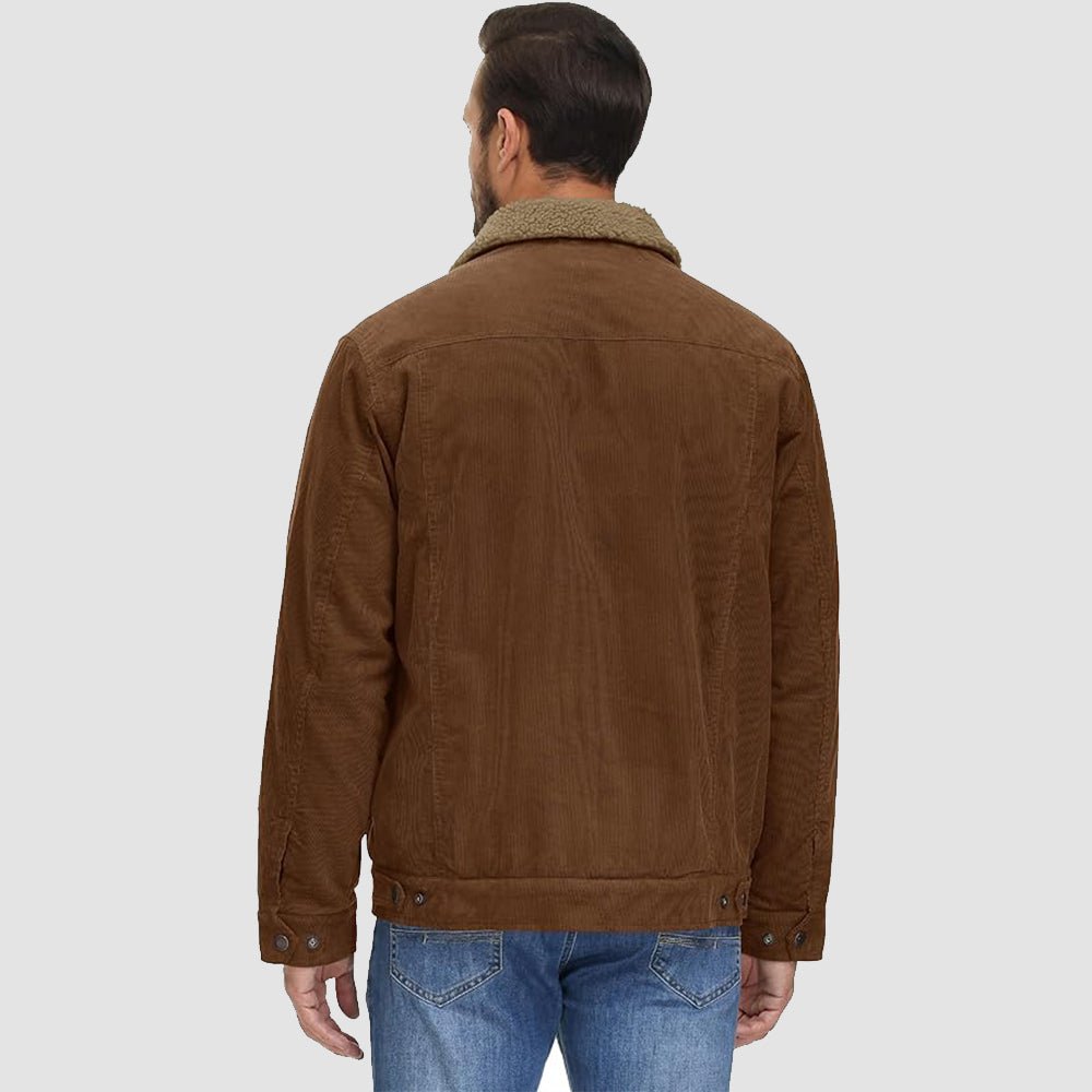 Heren Jas - Corduroy - Sherpa Voering - Cargo Stijl