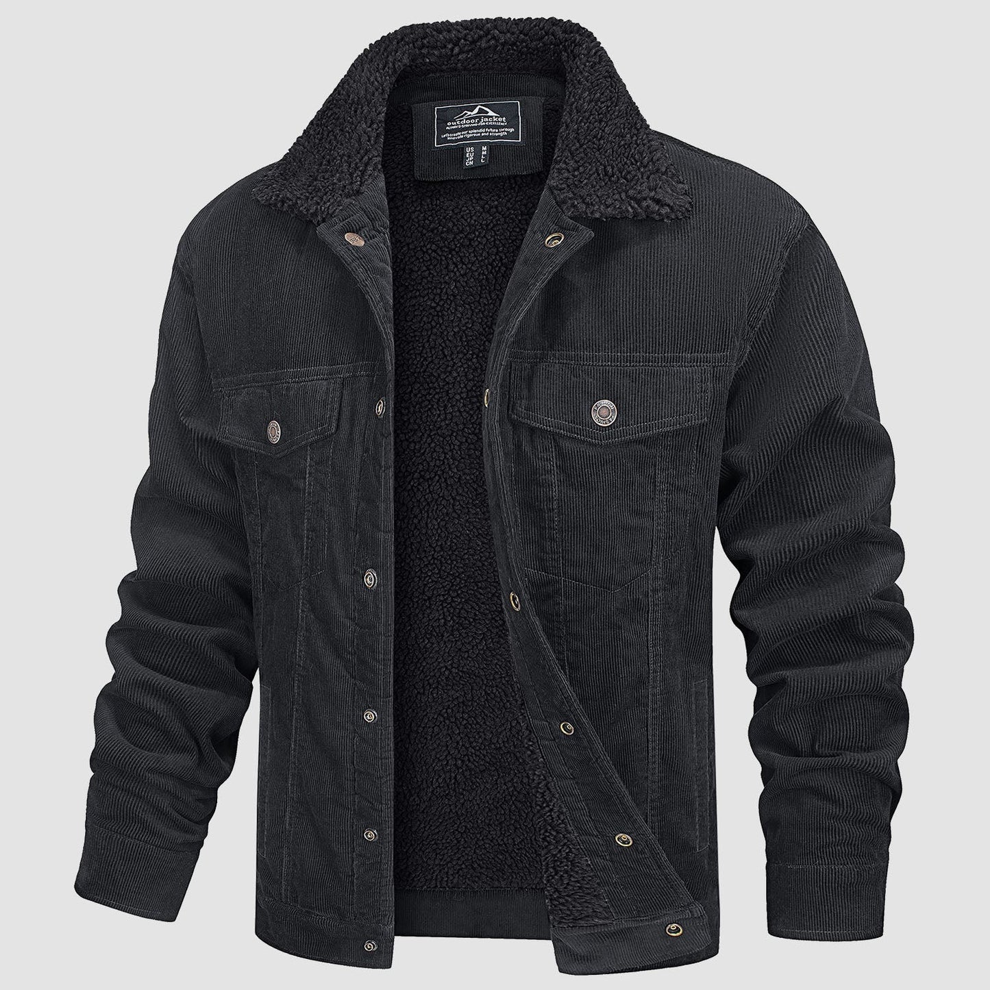 Heren Jas - Corduroy - Sherpa Voering - Cargo Stijl
