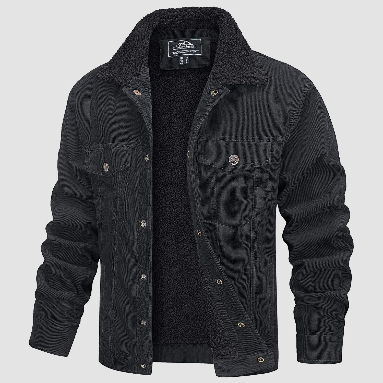 Heren Jas - Corduroy - Sherpa Voering - Cargo Stijl