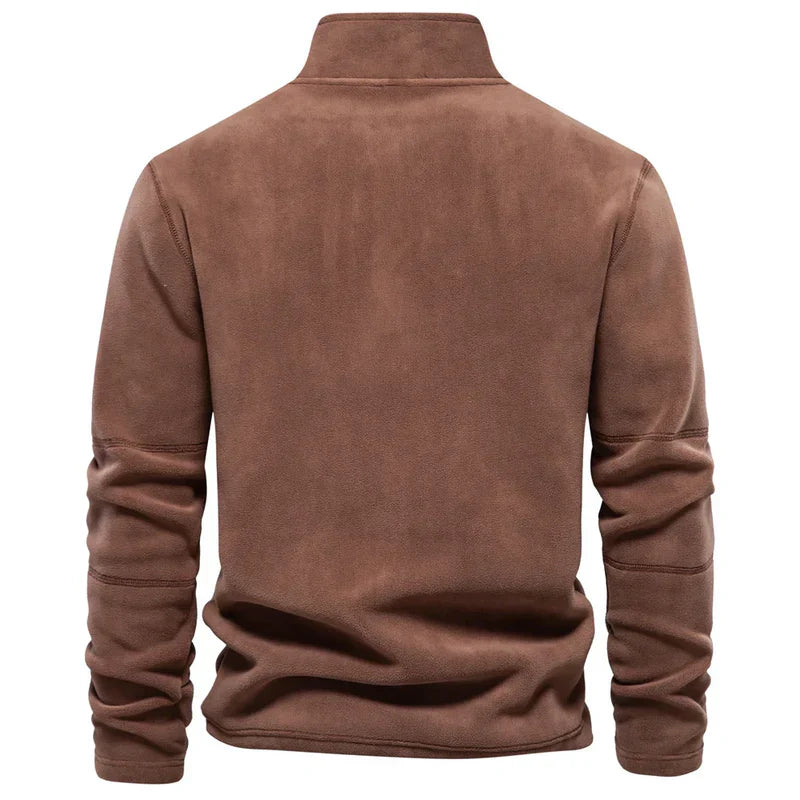 Heren Fleece Pullover | Halve Rits, Lange Mouwen, Zacht en Warm