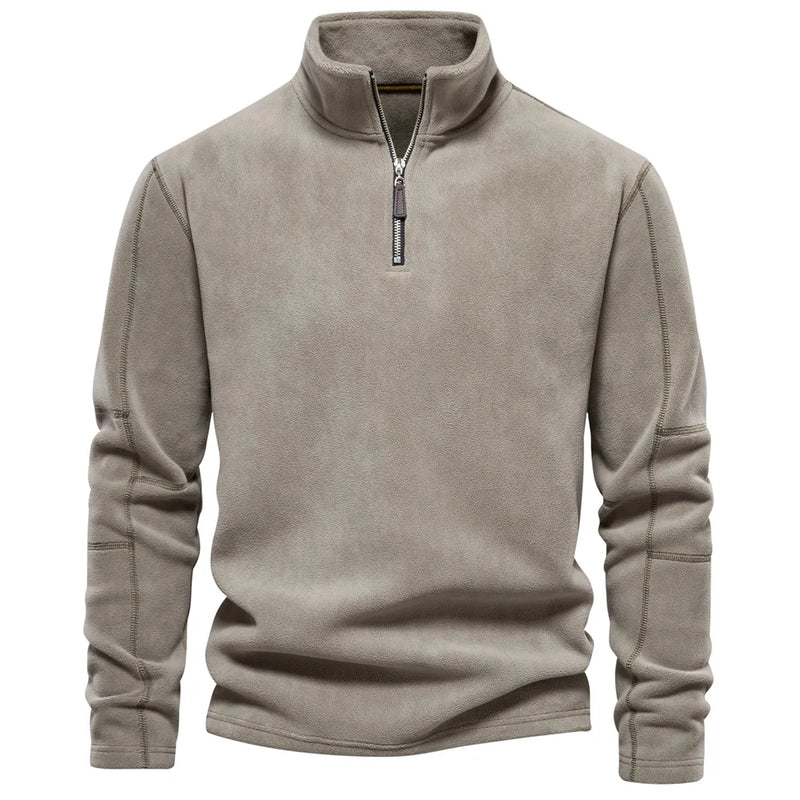 Heren Fleece Pullover | Halve Rits, Lange Mouwen, Zacht en Warm