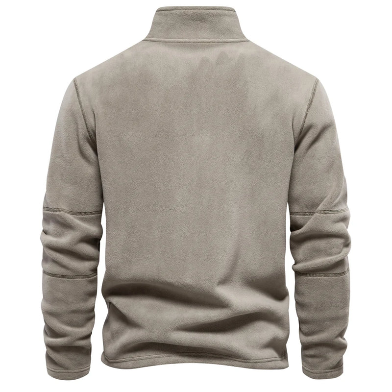 Heren Fleece Pullover | Halve Rits, Lange Mouwen, Zacht en Warm