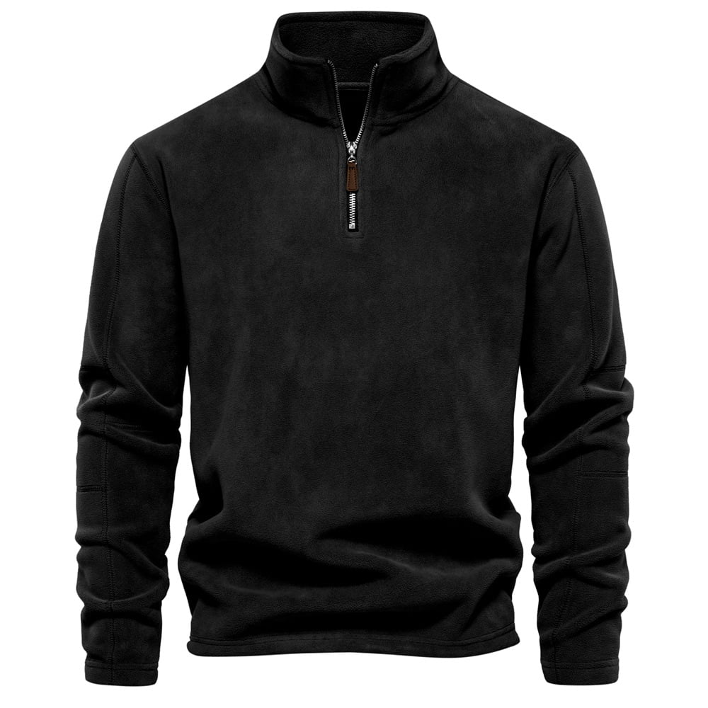 Heren Fleece Pullover | Halve Rits, Lange Mouwen, Zacht en Warm