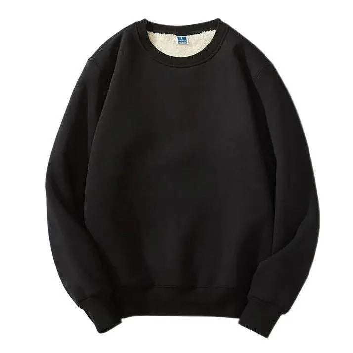 Heren Fleece Sweater met Ronde Hals | Warme Lange Mouwen Pullover voor de Winter