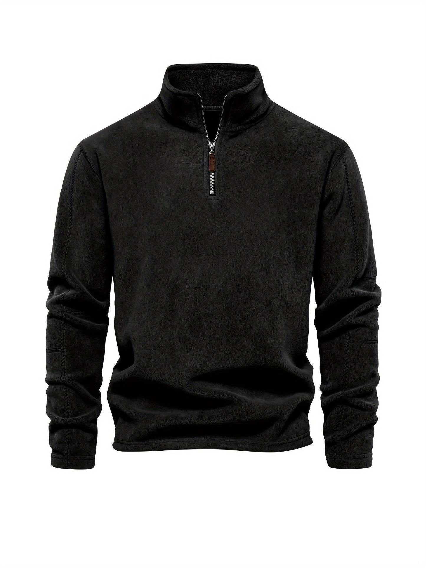 Heren Halve Rits Fleece Pullover | Warme Lange Mouwen Casual Trui