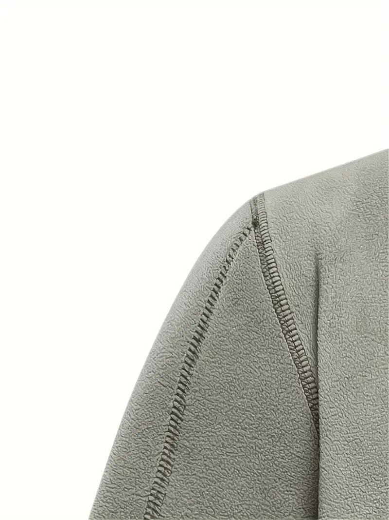 Heren Halve Rits Fleece Pullover | Warme Lange Mouwen Casual Trui