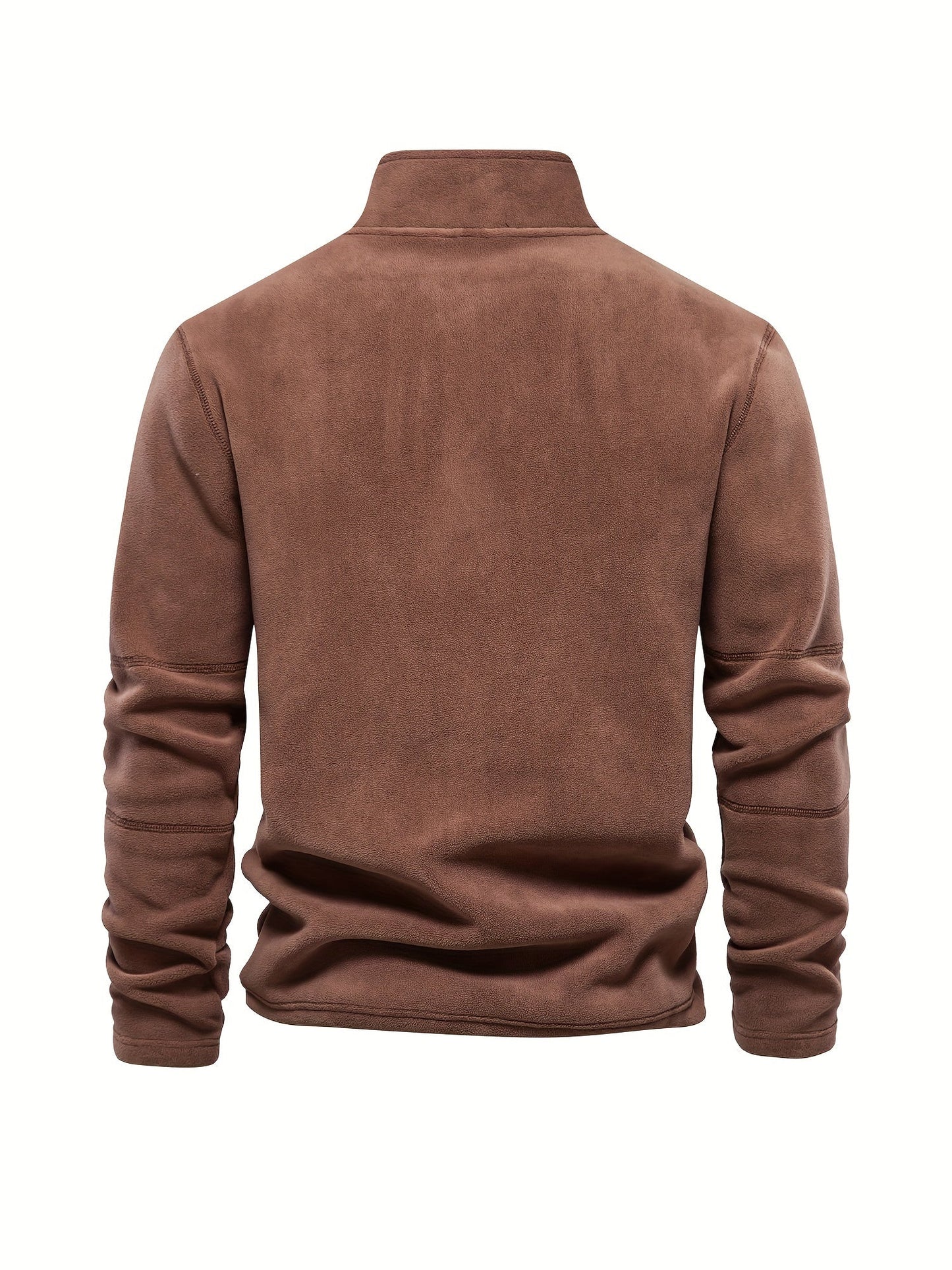 Heren Halve Rits Fleece Pullover | Warme Lange Mouwen Casual Trui
