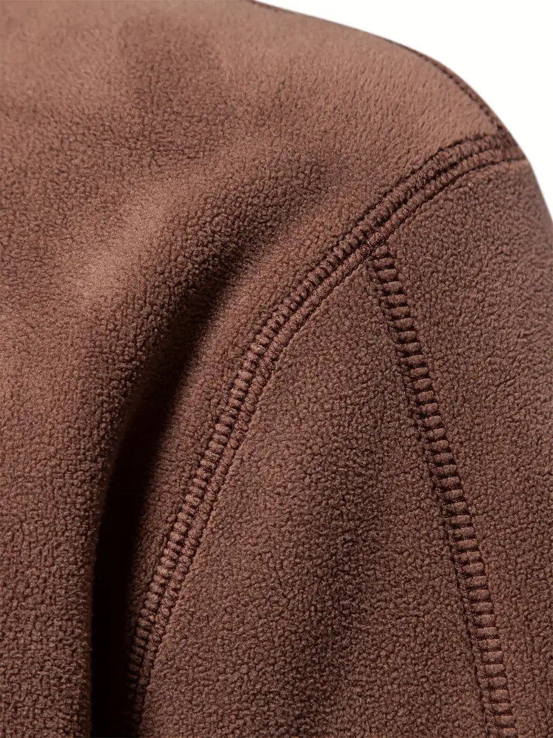 Heren Halve Rits Fleece Pullover | Warme Lange Mouwen Casual Trui
