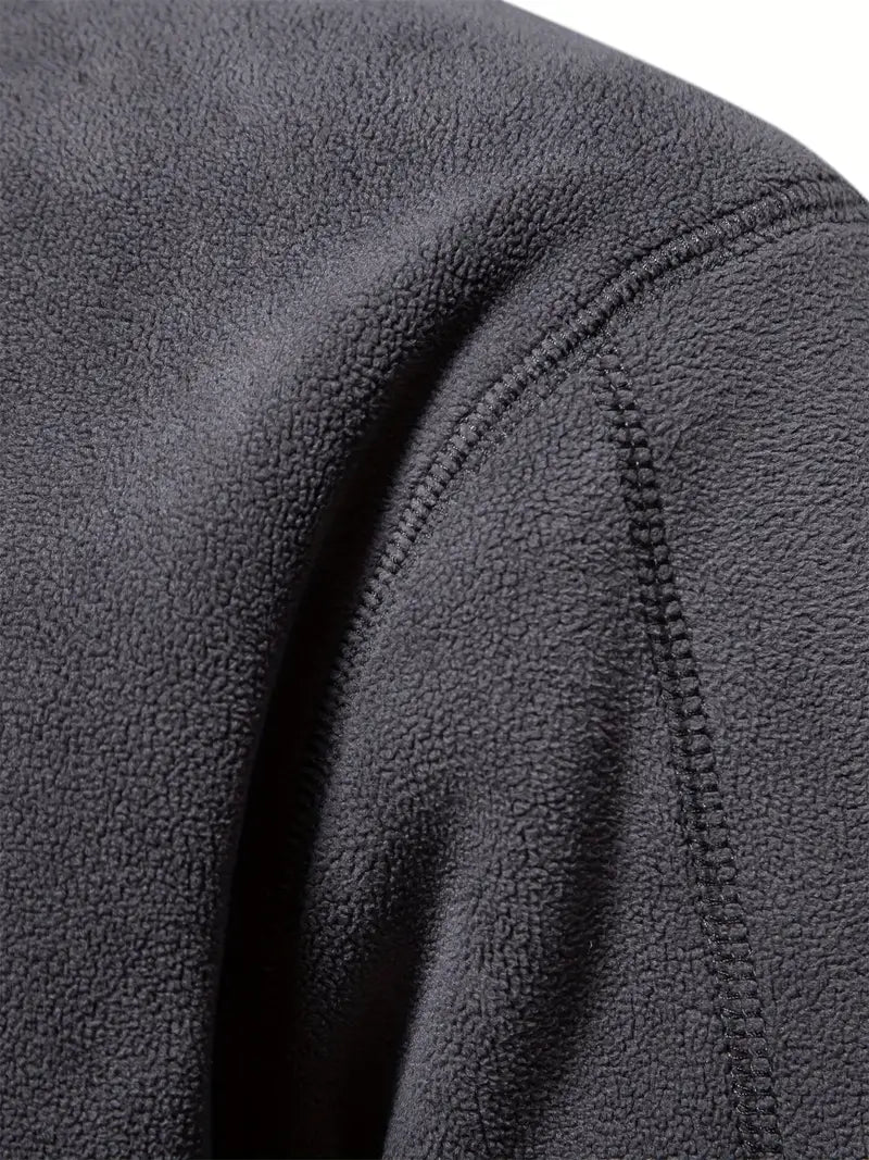 Heren Halve Rits Fleece Pullover | Warme Lange Mouwen Casual Trui