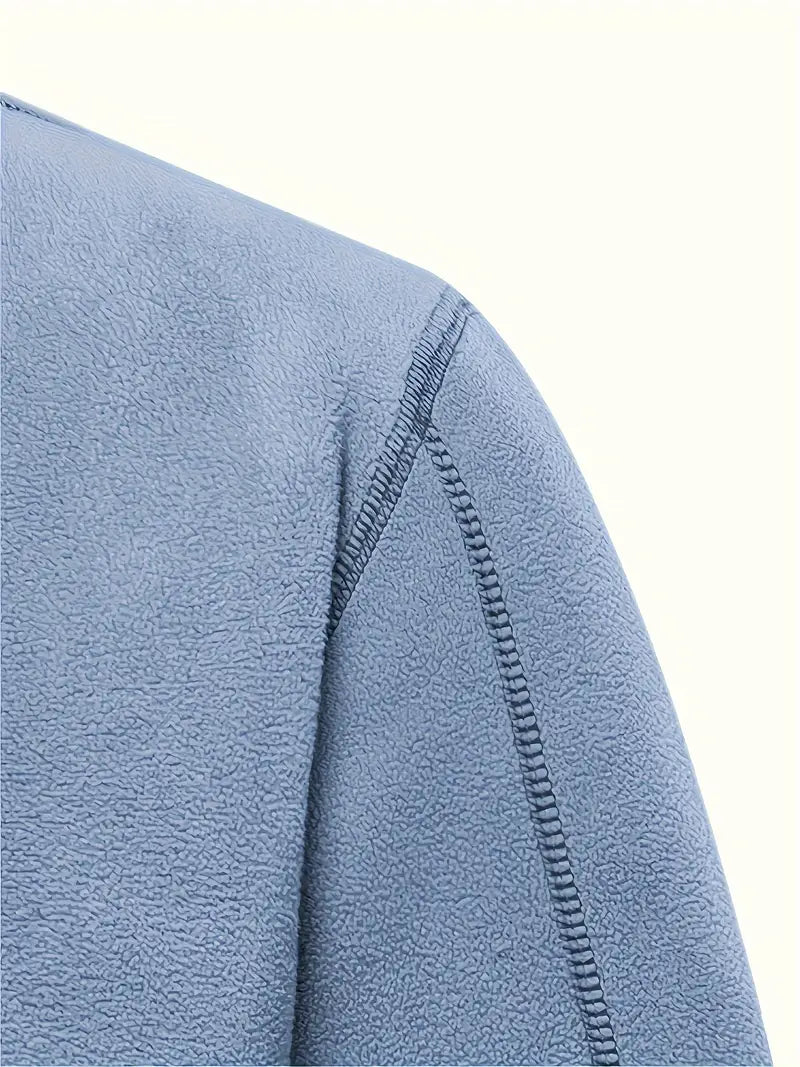 Heren Halve Rits Fleece Pullover | Warme Lange Mouwen Casual Trui