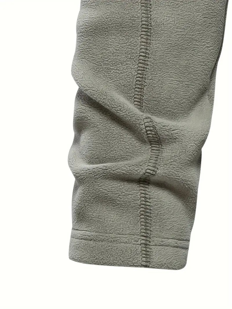 Heren Halve Rits Fleece Pullover | Warme Lange Mouwen Casual Trui