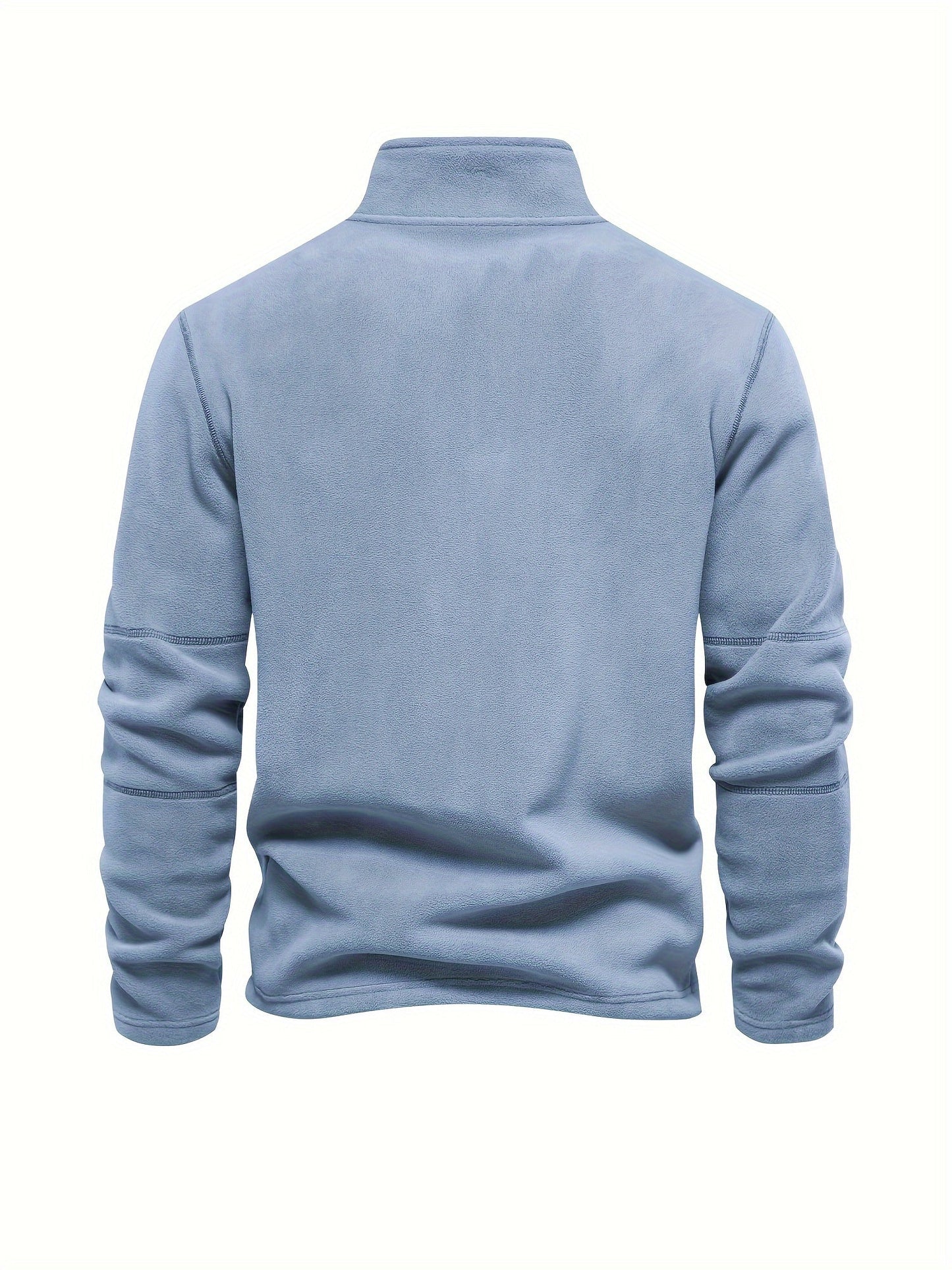 Heren Halve Rits Fleece Pullover | Warme Lange Mouwen Casual Trui
