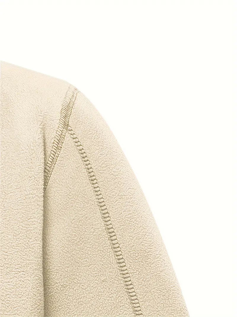 Heren Halve Rits Fleece Pullover | Warme Lange Mouwen Casual Trui