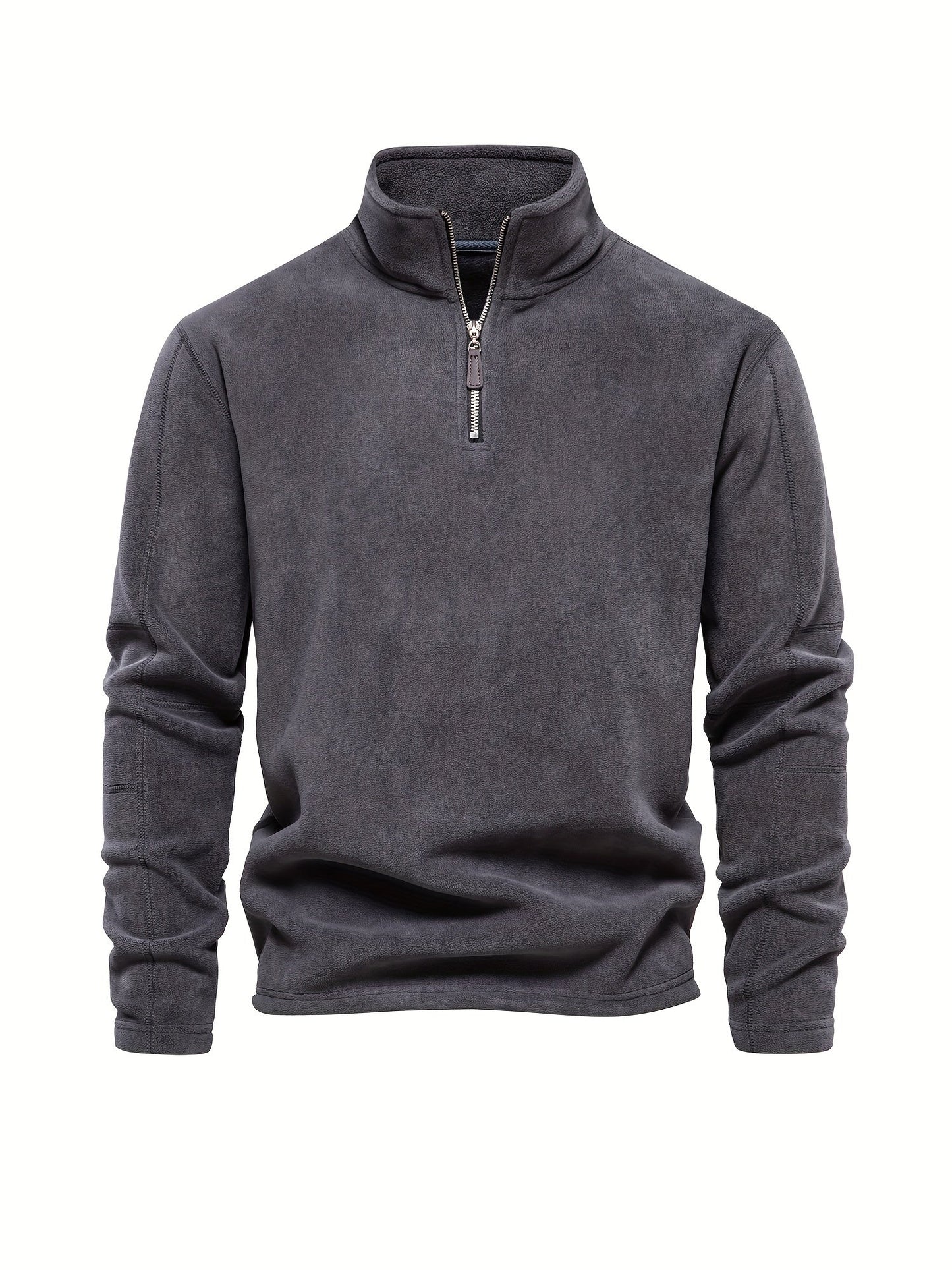 Heren Halve Rits Fleece Pullover | Warme Lange Mouwen Casual Trui