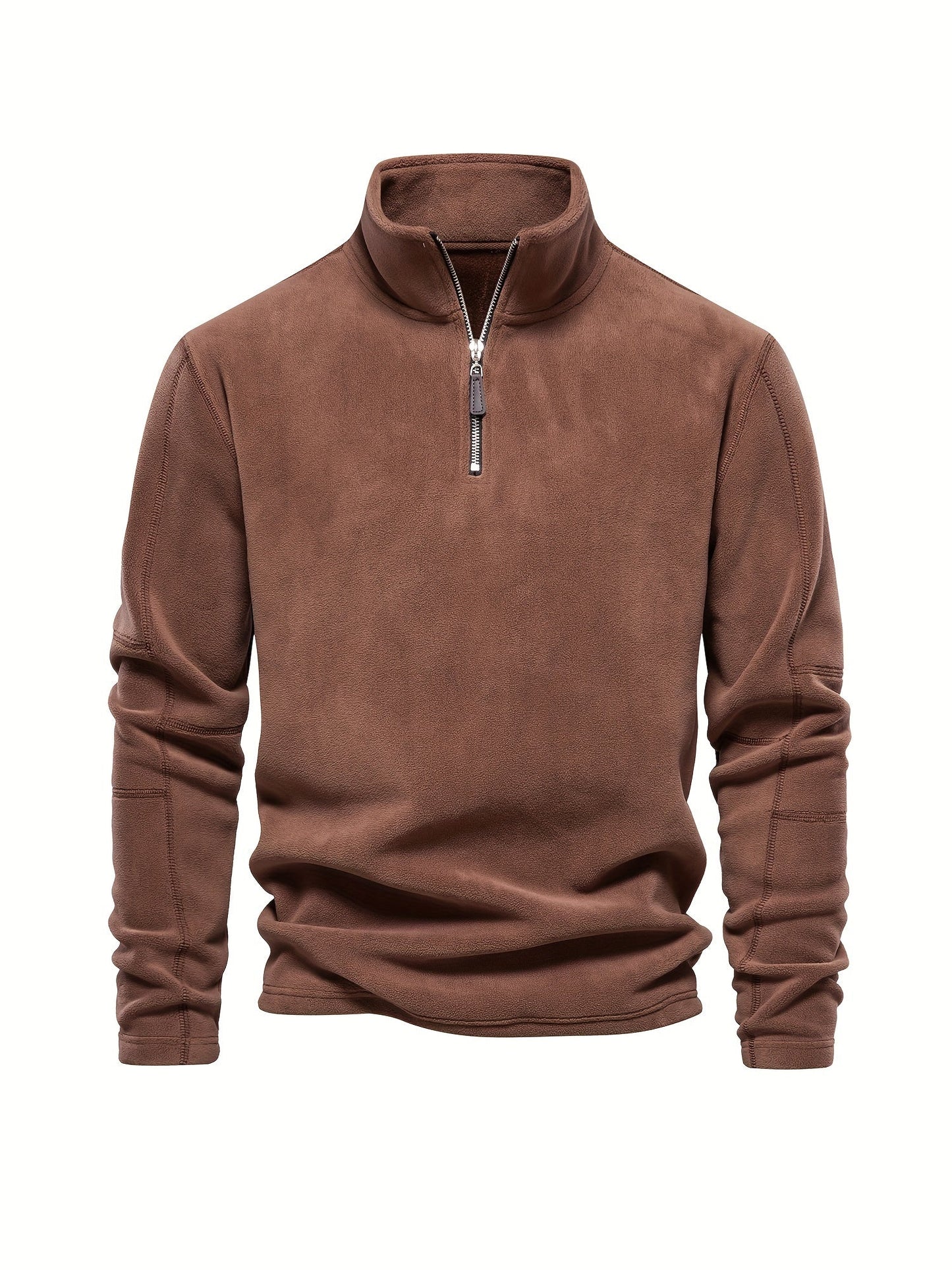 Heren Halve Rits Fleece Pullover | Warme Lange Mouwen Casual Trui