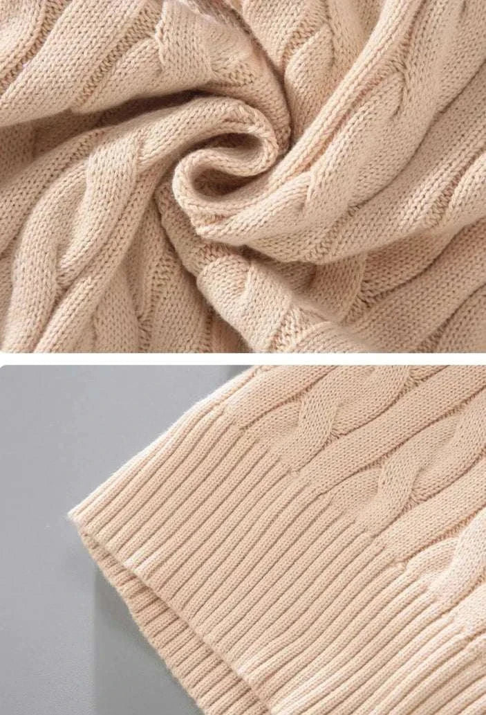 Heren Kabelgebreide Half-Zip Trui