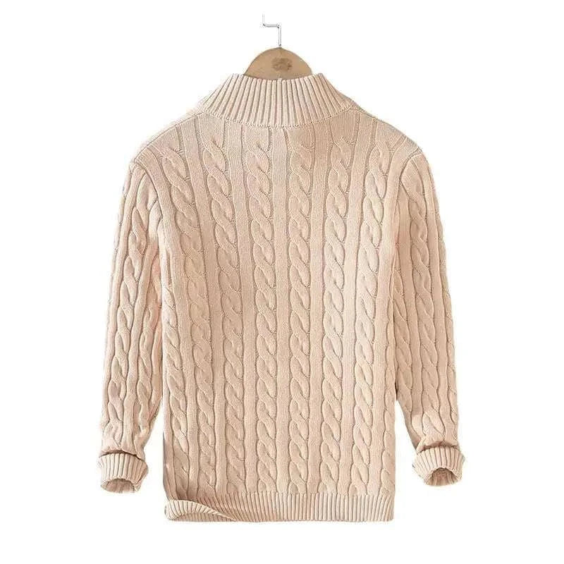 Heren Kabelgebreide Half-Zip Trui