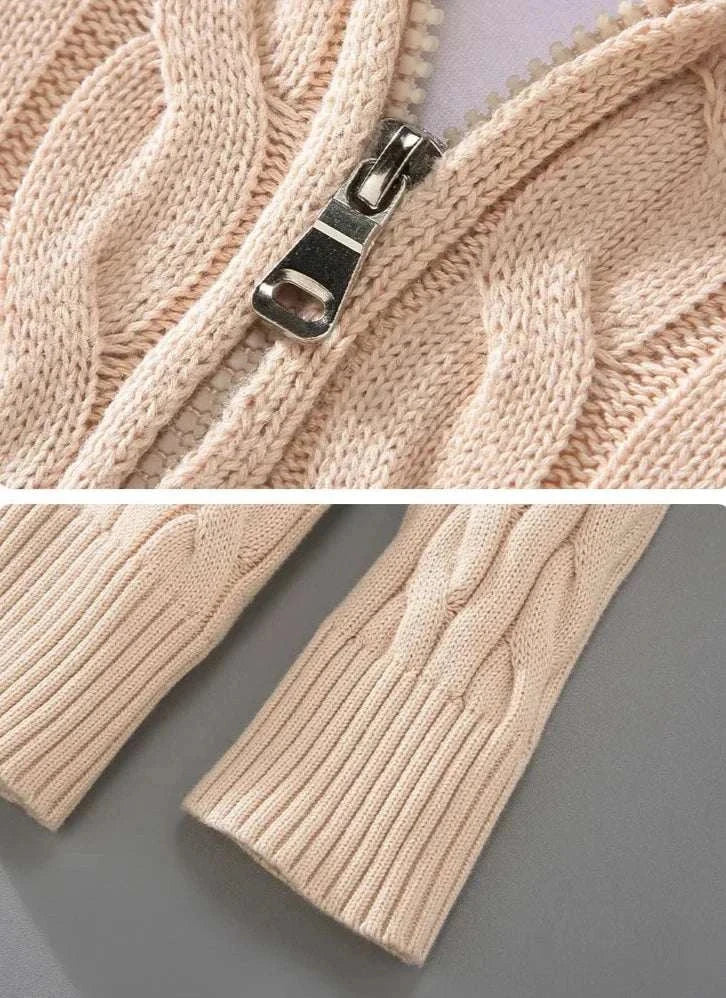 Heren Kabelgebreide Half-Zip Trui
