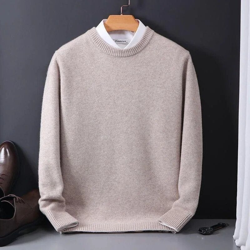 Heren Trui - Kasjmier Stof - Ronde Hals - Regular Fit